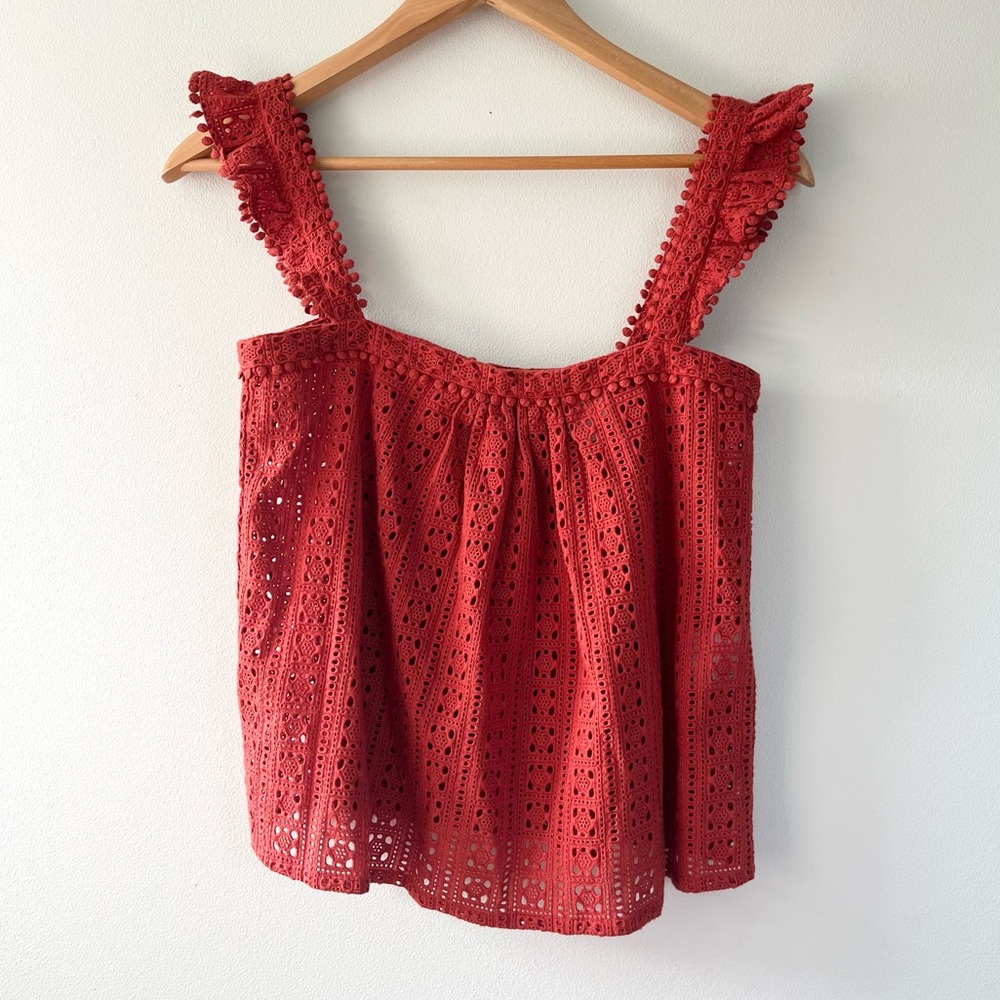 Sezane Eyelet Summer Top
